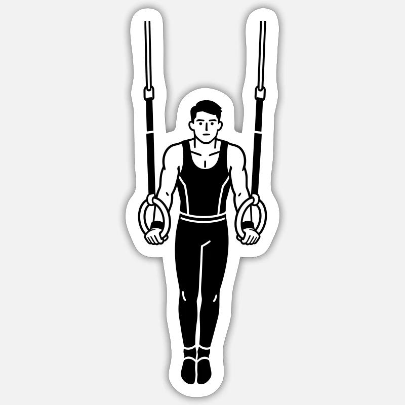 Gymnastics Rings - Sticker size S (10 x 10 cm) - white matte