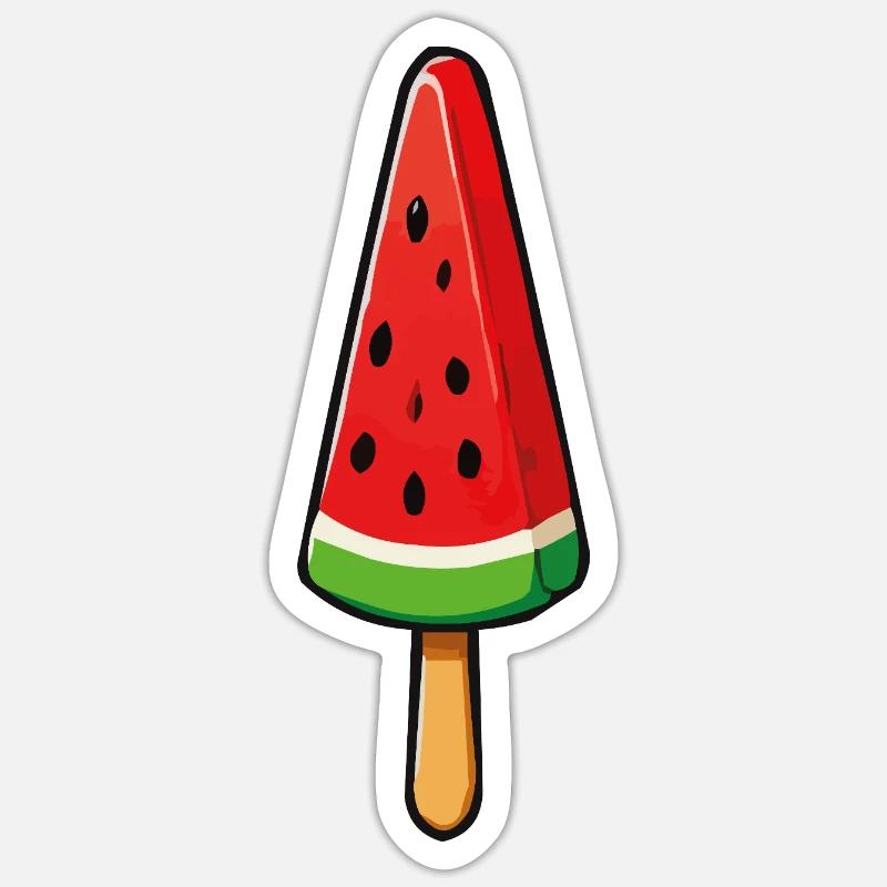 Watermelon Popsicles - Sticker size S (10 x 10 cm) - white matte