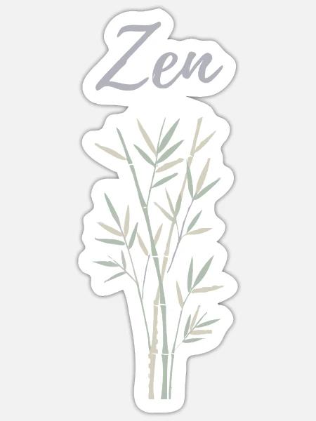 Zen Bambus - Sticker Größe S (10 x 10 cm) - Mattweiß