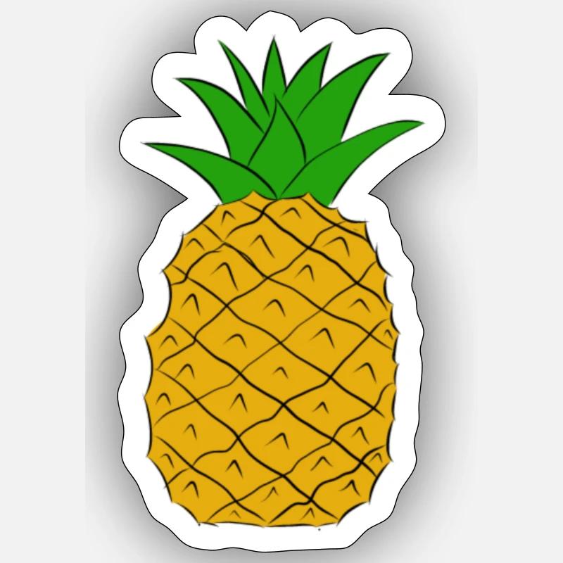 Ananas - Sticker taille S (10 x 10 cm) - blanc mat