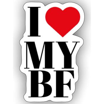 I love my BF Sticker: I love my boyfriend, png - Sticker size S (10 x 10 cm) - white matte - Front
