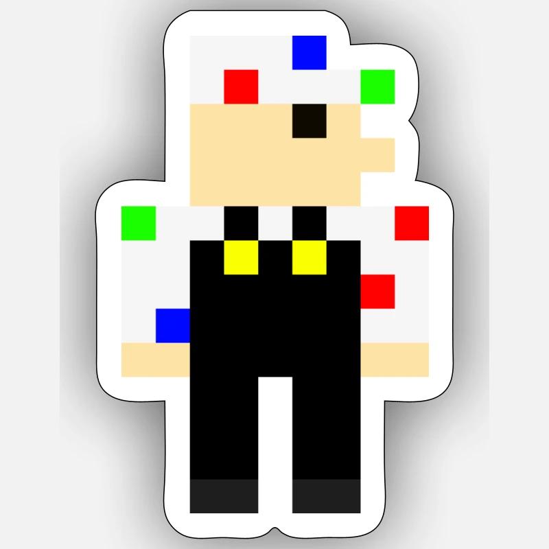 Pixel Clown – Retro Bunt - Sticker Größe S (10 x 10 cm) - Mattweiß