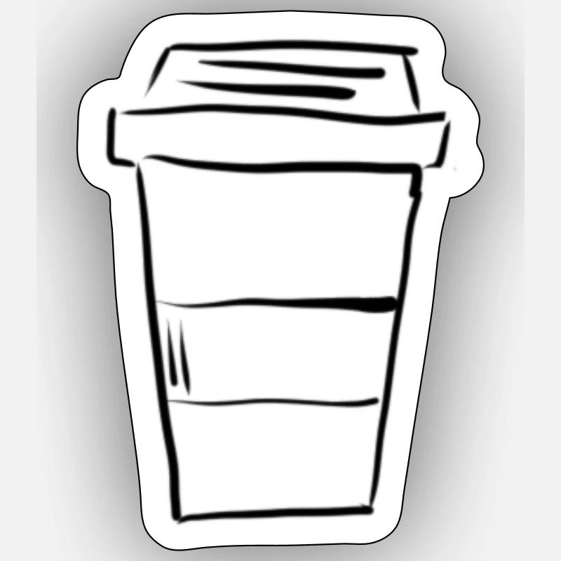 Café à emporter. Sticker taille S (10 x 10 cm)