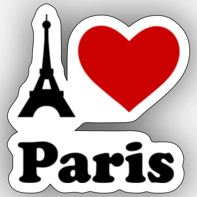 I love Paris - Sticker size S (10 x 10 cm) - white matte