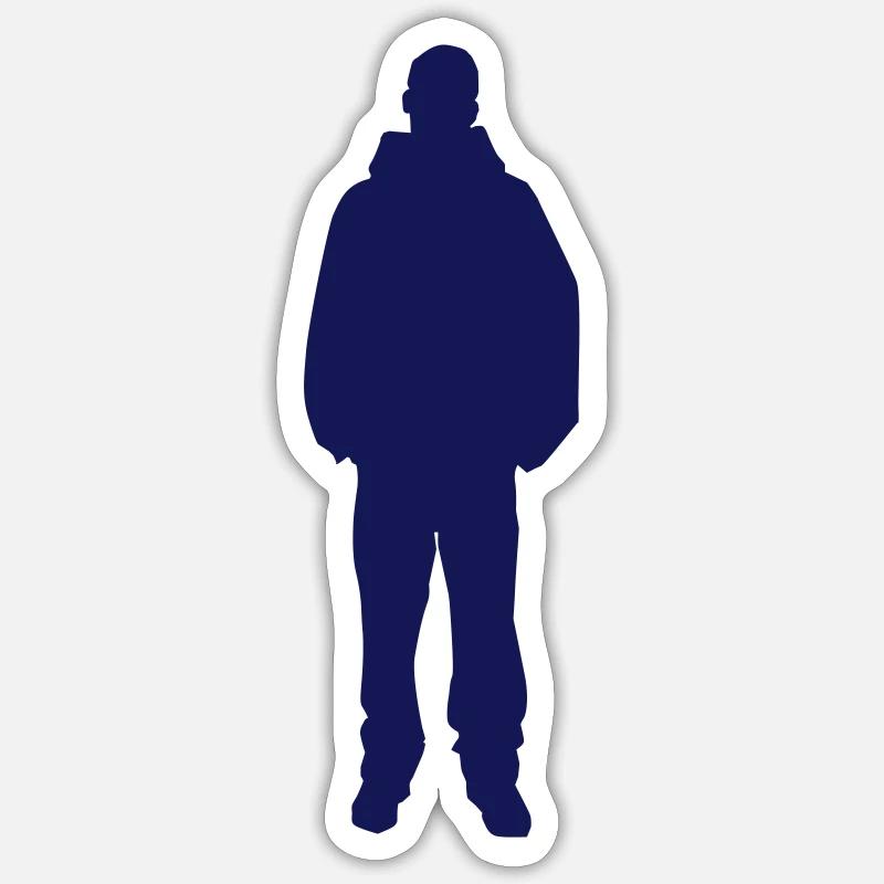 Kapuzenpullover - Sticker Größe S (10 x 10 cm) - Mattweiß