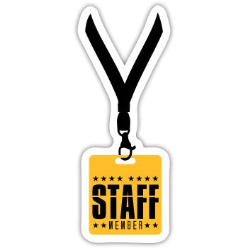 trailer badge staff member crew member mitar - Sticker size S (10 x 10 cm) - white matte - Front