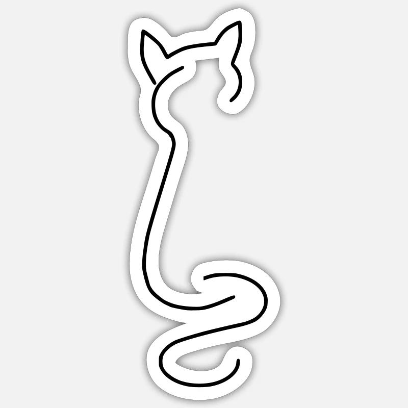 Katze - Sticker Größe S (10 x 10 cm) - Mattweiß