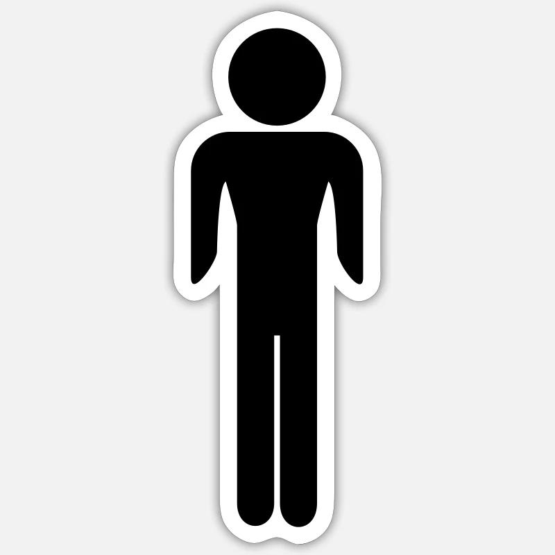 Man - Sticker Größe S (10 x 10 cm) - Mattweiß