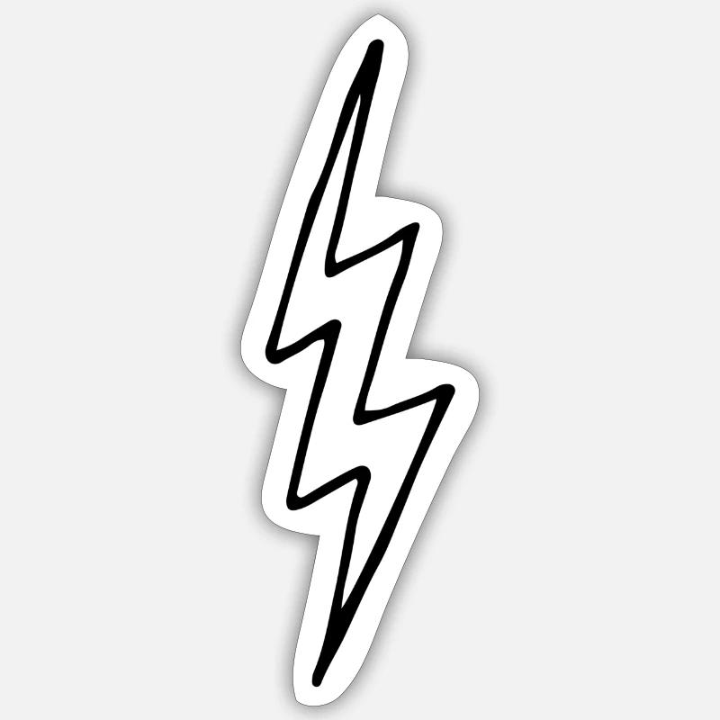 lightning - Sticker size S (10 x 10 cm) - white matte