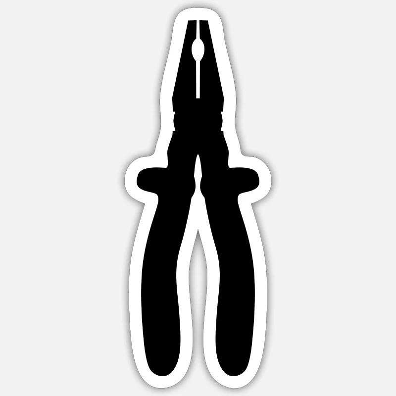 Tenailles - Sticker taille S (10 x 10 cm) - blanc mat