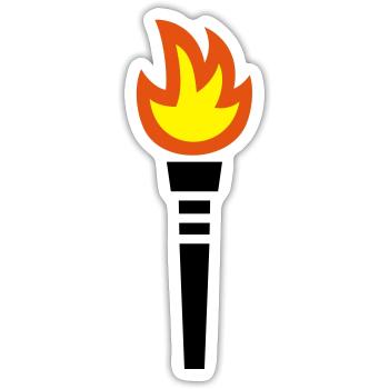 Torche - Sticker taille S (10 x 10 cm) - blanc mat - Devant