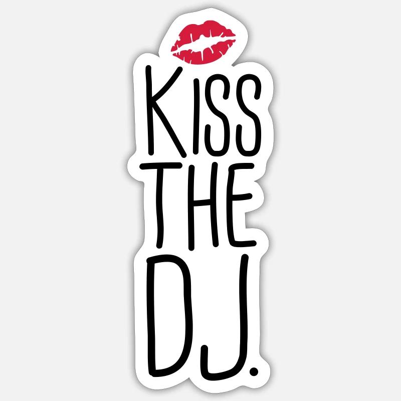 dj - Sticker Größe S (10 x 10 cm) - Mattweiß