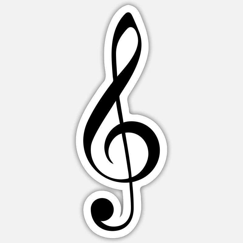 Clé de partition - Sticker taille S (10 x 10 cm) - blanc mat