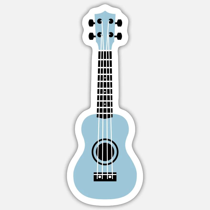 Ukulele - Sticker Größe S (10 x 10 cm) - Mattweiß