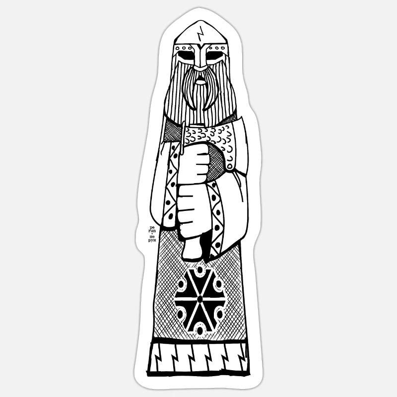 Perun - Перун BoW - Sticker Größe S (10 x 10 cm) - Mattweiß