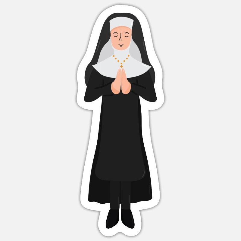 Suora - Sticker formato S (10 x 10 cm) - bianco opaco