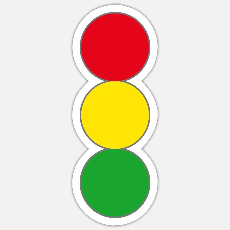Feu rouge jaune vert Sticker taille S (10 x 10 cm)