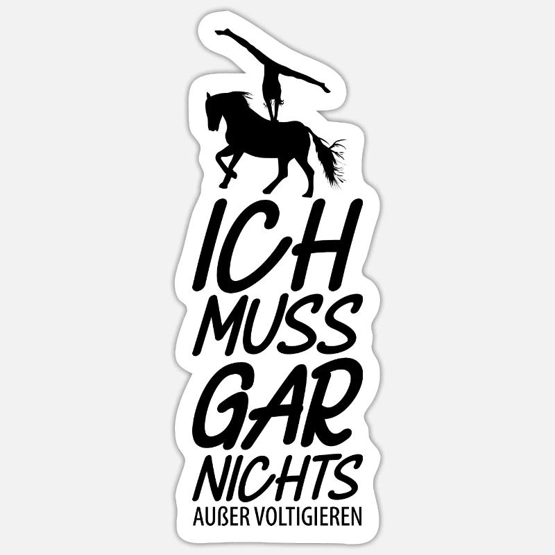 Pferde Pferd Voltigierer Voltigieren Volti - Sticker Größe S (10 x 10 cm) - Mattweiß