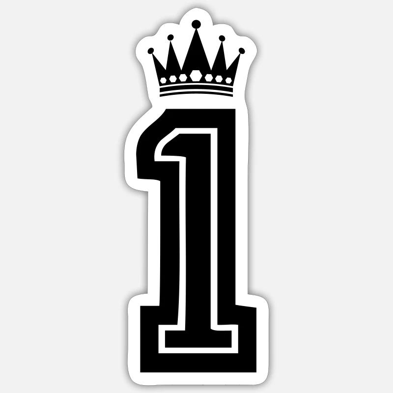 1 couronne - Sticker taille S (10 x 10 cm) - blanc mat