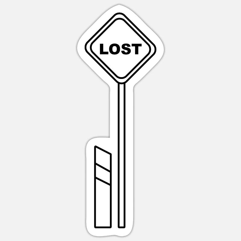 Lost Schild Sticker Größe S (10 x 10 cm)