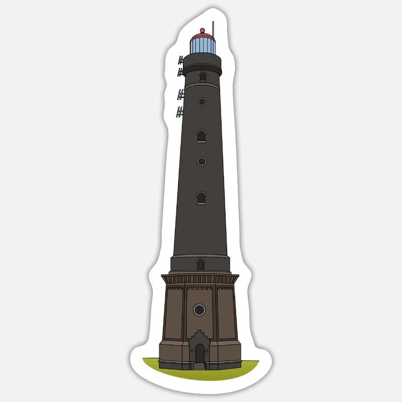 Leuchtturm Borkum - Sticker Größe S (10 x 10 cm) - Mattweiß