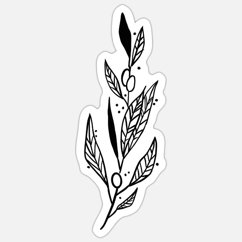 Olive Branch - Sticker size S (10 x 10 cm) - white matte