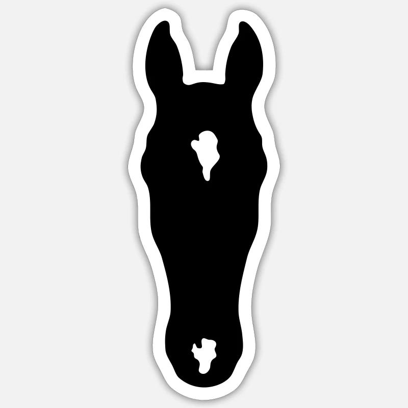 Silhouette de tête de cheval Contour de forme Motif graphique - Sticker taille S (10 x 10 cm) - blanc mat