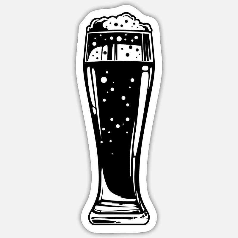 Bier - Sticker Größe S (10 x 10 cm) - Mattweiß