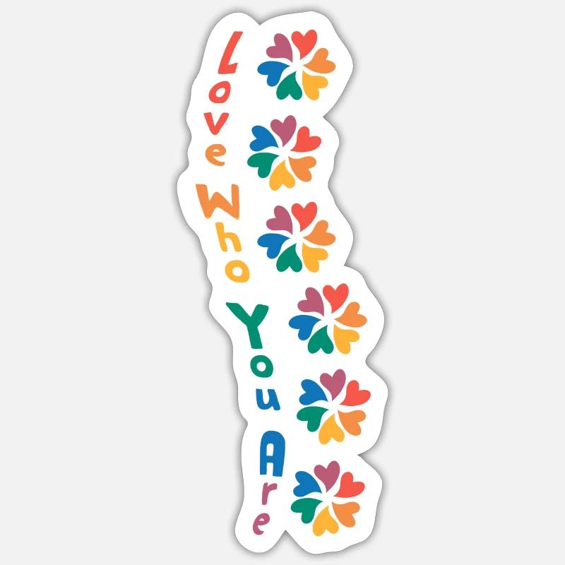 Aimez qui vous êtes - Sticker taille S (10 x 10 cm) - blanc mat