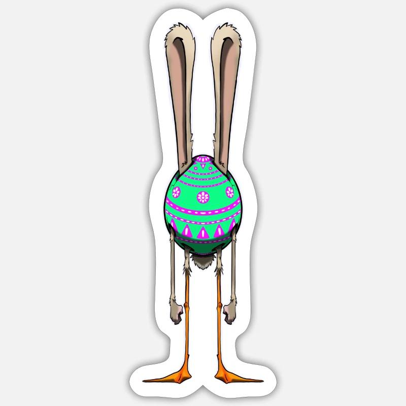 Osterhase - Sticker Größe S (10 x 10 cm) - Mattweiß