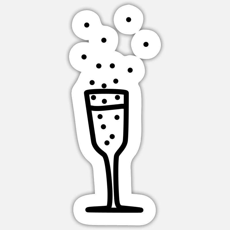 sektglas 2 Sticker Größe S (10 x 10 cm)