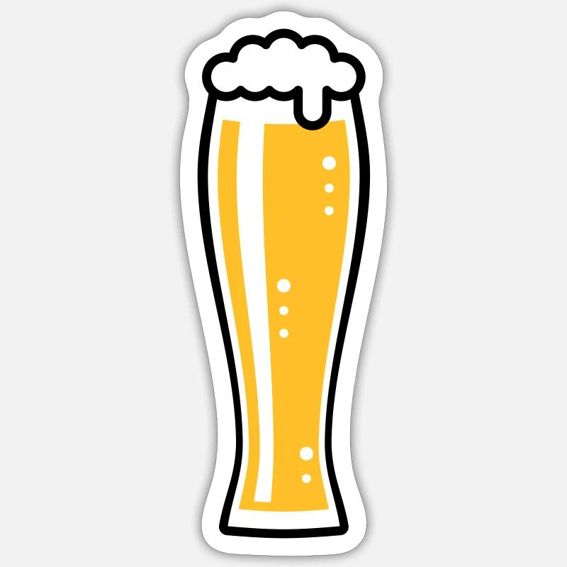 Weißbierglas (Bier / Weizenglas / Bierglas / 2C) Sticker Größe S (10 x 10 cm)