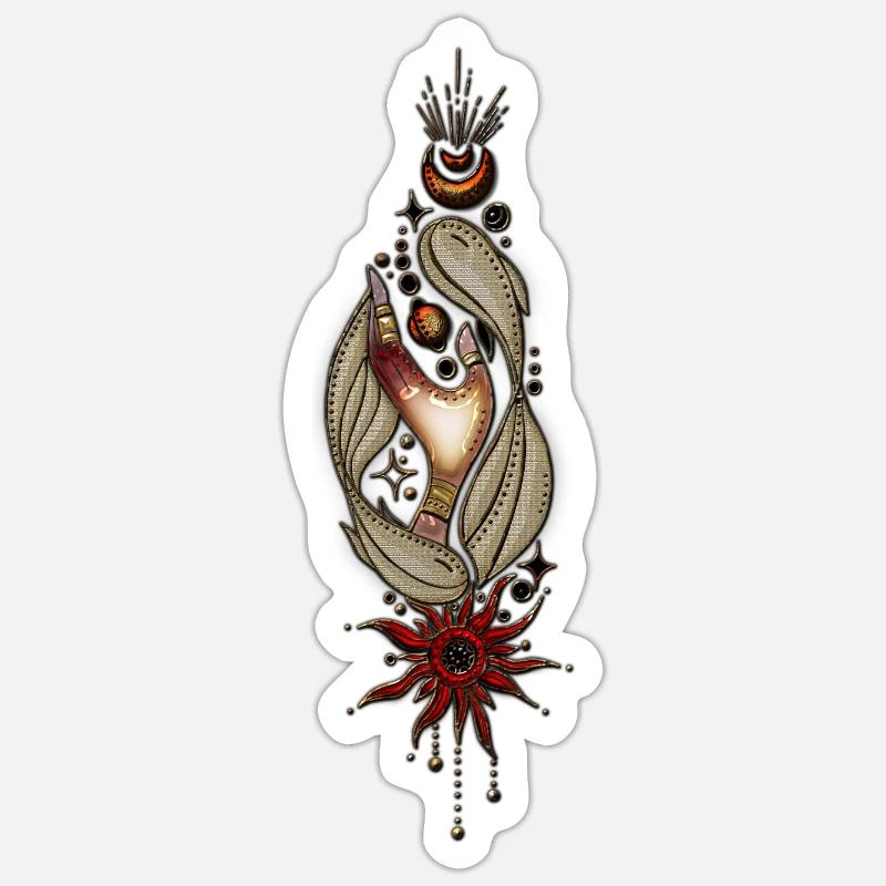 Meravigliosa rappresentazione del sole e della luna - Sticker formato S (10 x 10 cm) - bianco opaco