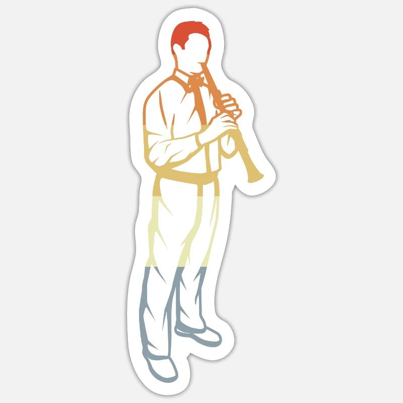 Clarinets Boy - Sticker size S (10 x 10 cm) - white matte