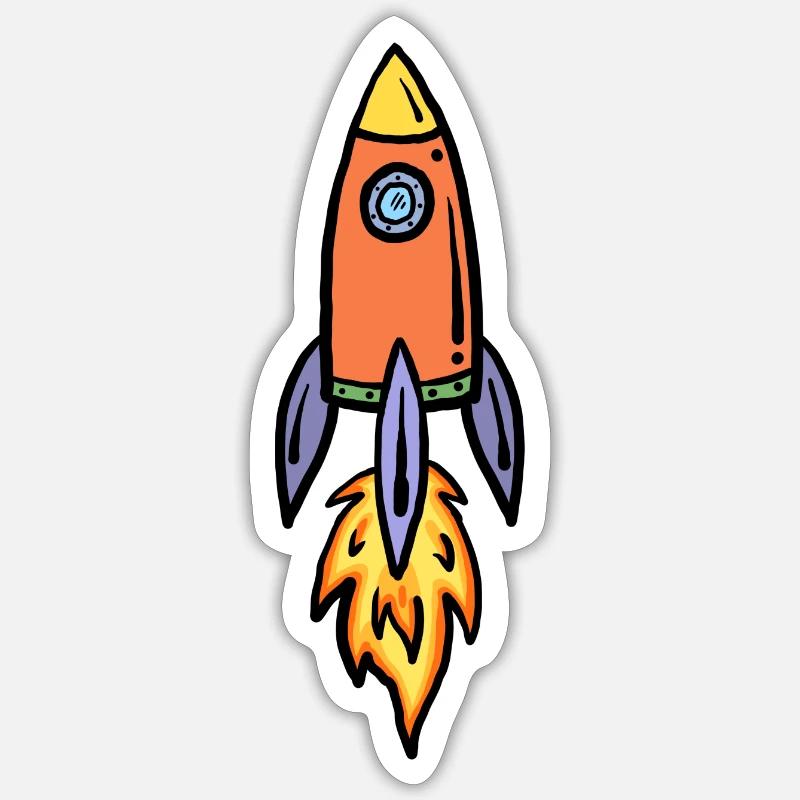 Rakete - Sticker Größe S (10 x 10 cm) - Mattweiß