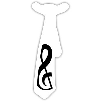 Musik Notenschlüssel Note Krawatte Anlass Stil - Sticker Größe S (10 x 10 cm) - Mattweiß - Vorne