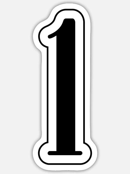 1 number symbol - Sticker size S (10 x 10 cm) - white matte