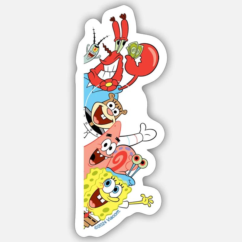Bob l'Éponge Patrick Gary Sandy M. Krabs - Sticker taille S (10 x 10 cm) - blanc mat