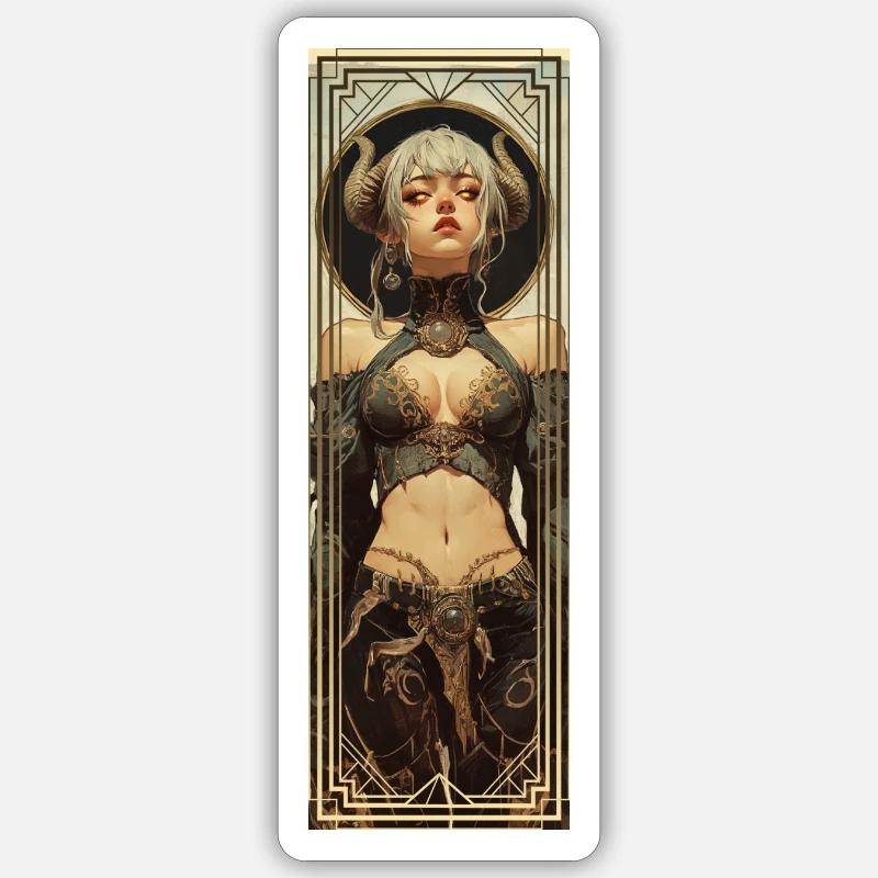 The Devil Tarot goth - Sticker size S (10 x 10 cm) - white matte