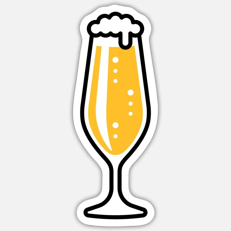 Pilsglas Schlank (Bier / Pils / Biertulpe / 2C) Sticker Größe S (10 x 10 cm)