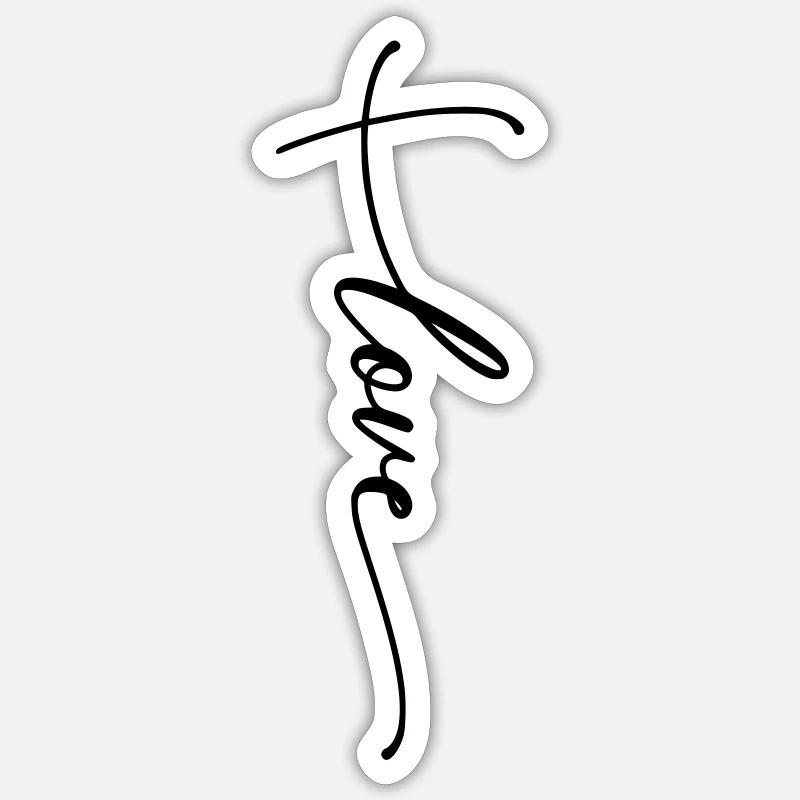 Love Cross Cursive Font - Sticker size S (10 x 10 cm) - white matte