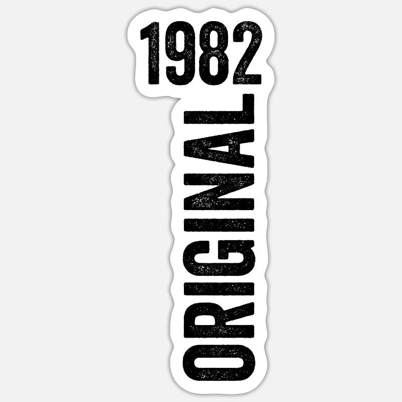 1982 Cadeau Anniversaire 1982 édition limitée 1982 - Sticker taille S (10 x 10 cm) - blanc mat