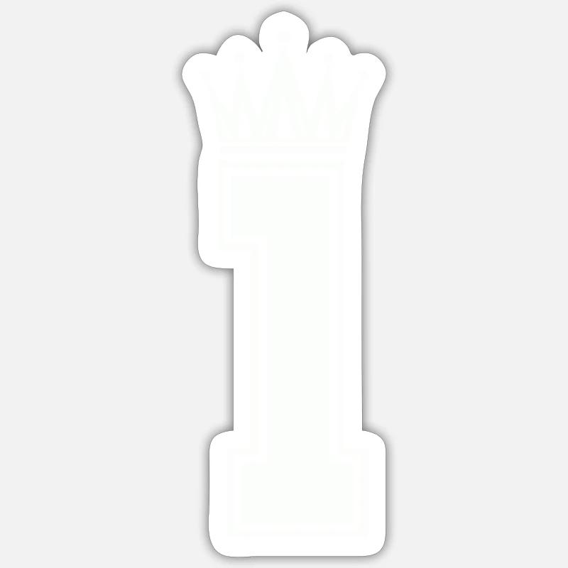 1 crown - Sticker size S (10 x 10 cm) - white matte