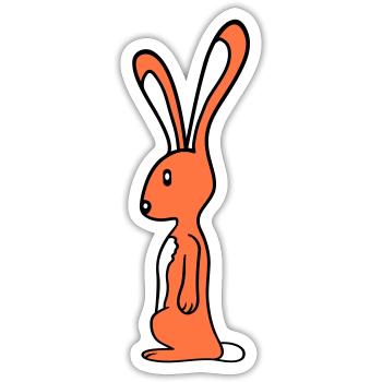 Bunny Rabbit Bunny Stands Cute Small Animal - Sticker size S (10 x 10 cm) - white matte - Front