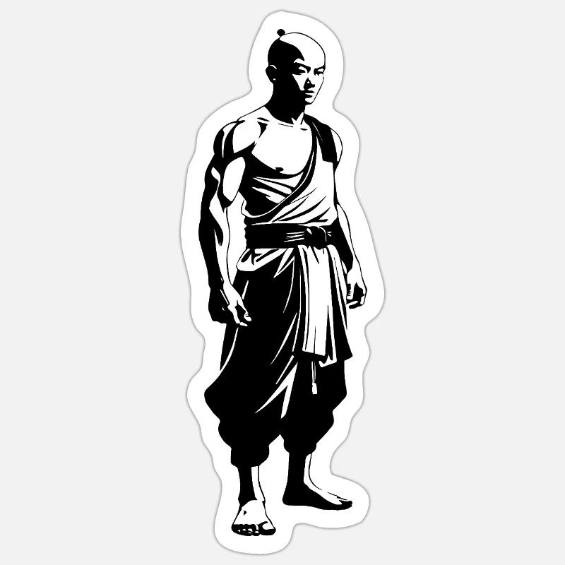 Shaolin Monk - Martial Arts Sticker - Sticker size S (10 x 10 cm) - white matte