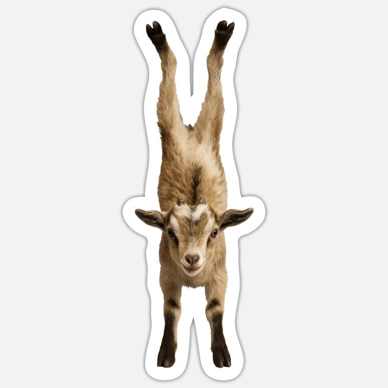 Ziege - Sticker Größe S (10 x 10 cm) - Mattweiß