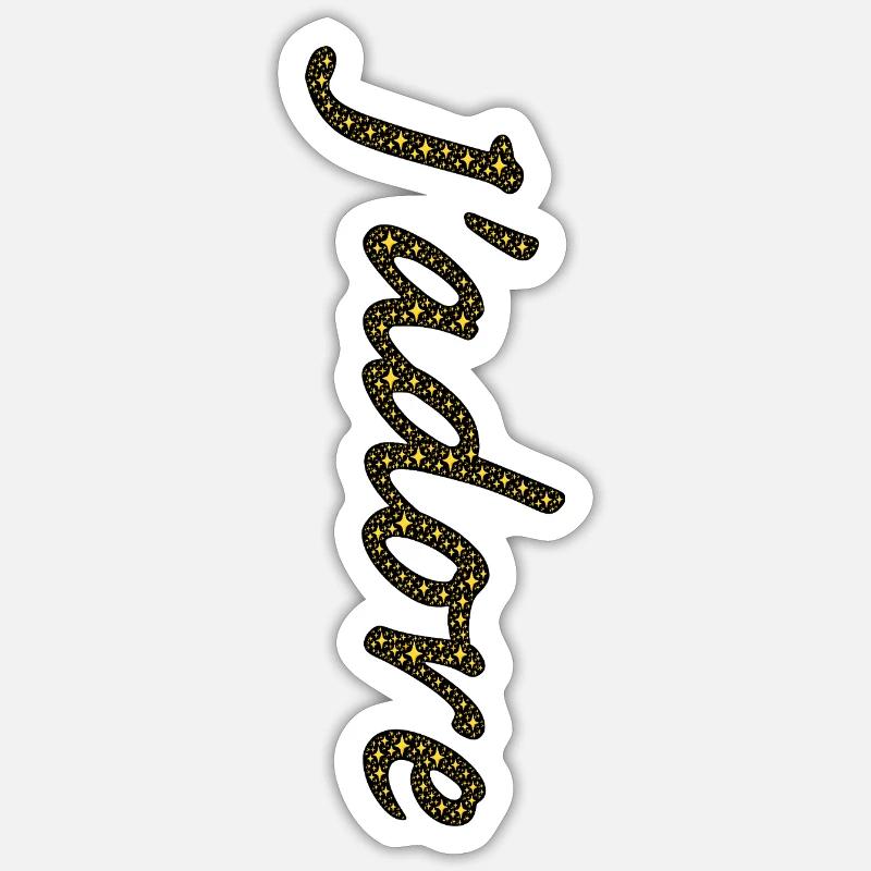 Traînée d'étoiles dorées cursive Sticker taille S (10 x 10 cm)