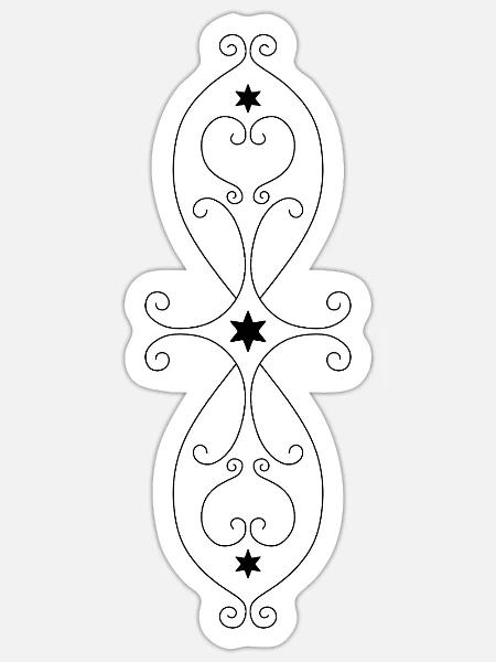 Symmetrical Star Pattern - Sticker size S (10 x 10 cm) - white matte