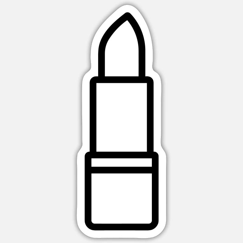 lipstick - Sticker size S (10 x 10 cm) - white matte