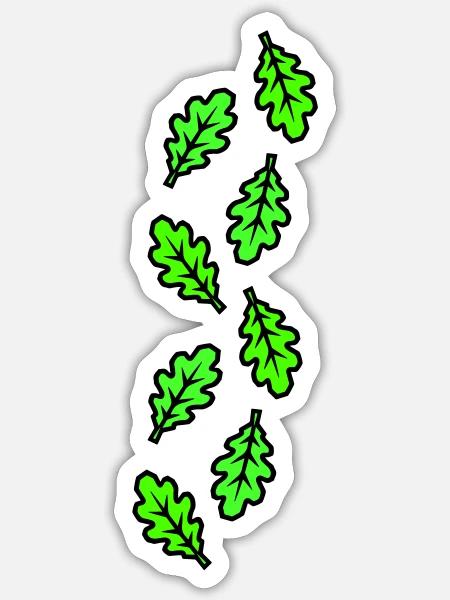 Eichenblatt Blätter Laub - Sticker Größe S (10 x 10 cm) - Mattweiß
